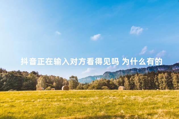 抖音正在输入对方看得见吗 为什么有的人可以看到对方正在输入